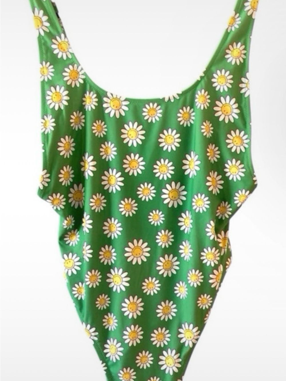 aerie Green Daisy Print One-Piece Swimsuit